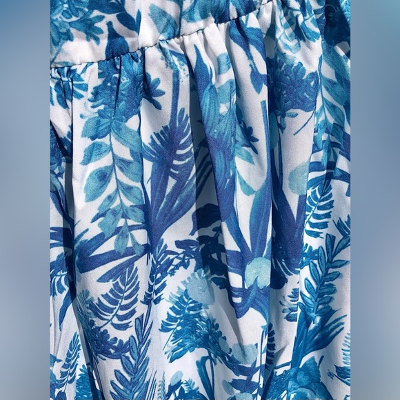 Tropical Palm Pattern High Waist Sundress - Picture 5 of 7